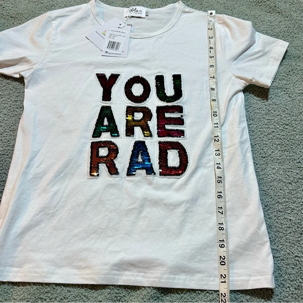 NWT | Lola + The Boys | You Are Rad Sequin Graphic T Shirt | 12